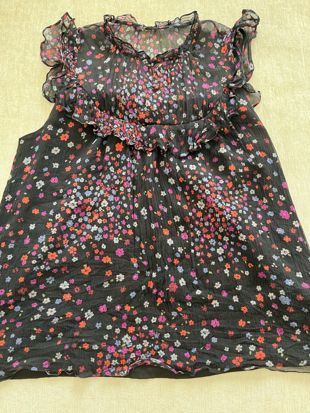 BARNEYS NEW YORK Silk flutter Blouse Floral - Picture 3 of 14